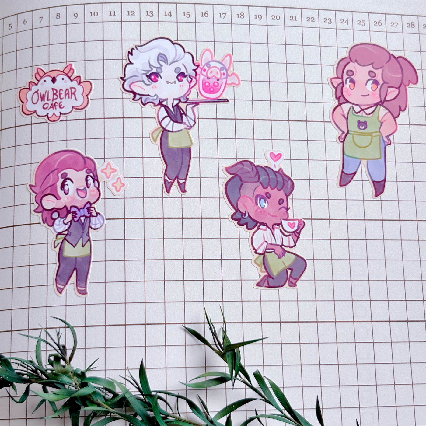 Owlbear Cafe - Crafted Sticker Sheet