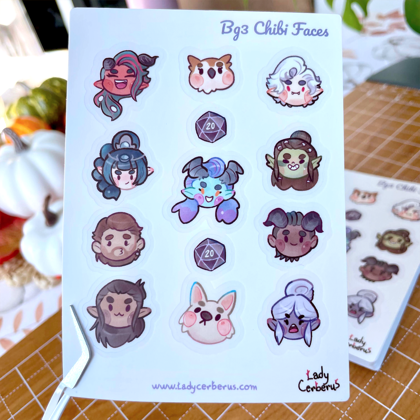 Bg3 Chibi Faces - Frosted Sticker