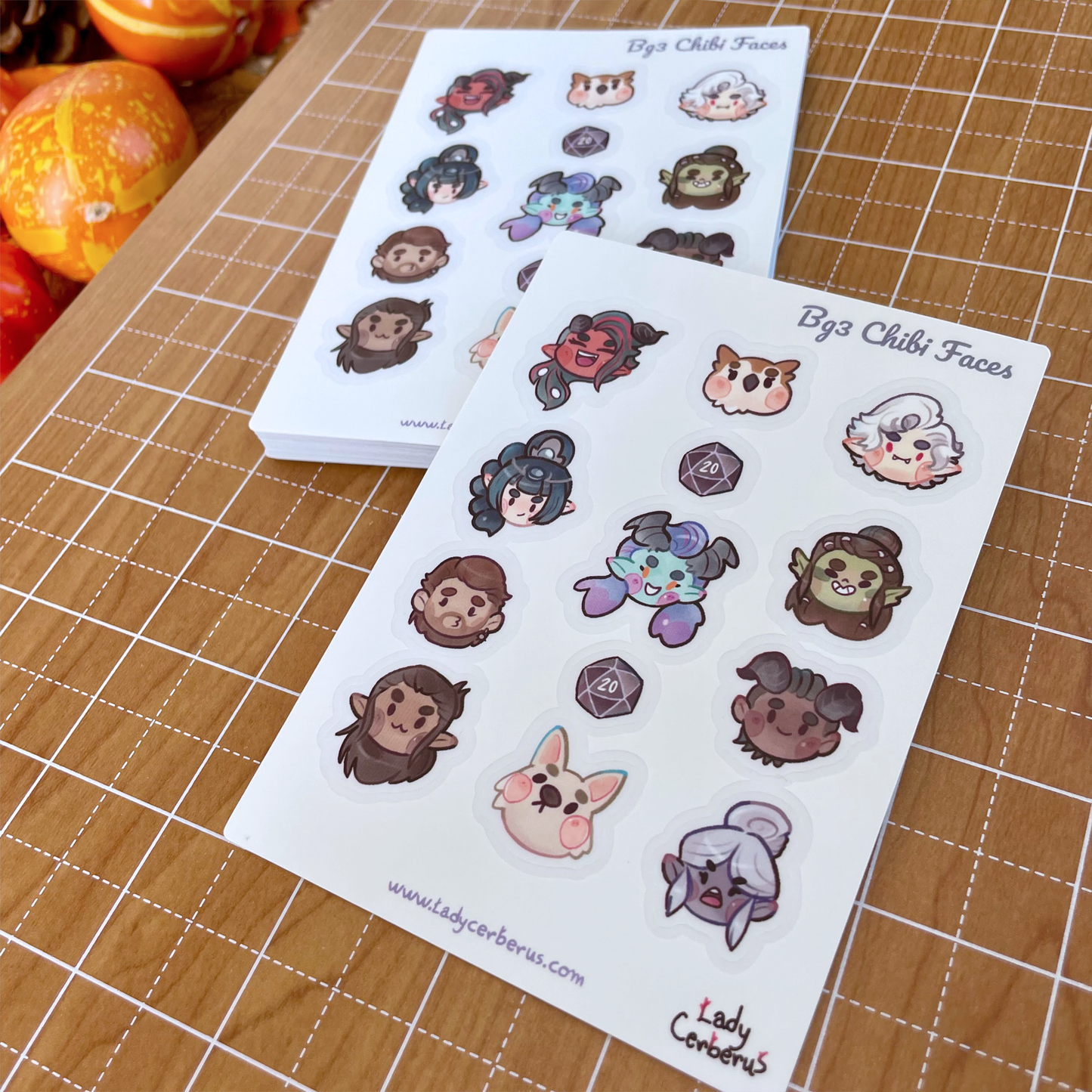 Bg3 Chibi Faces - Frosted Sticker