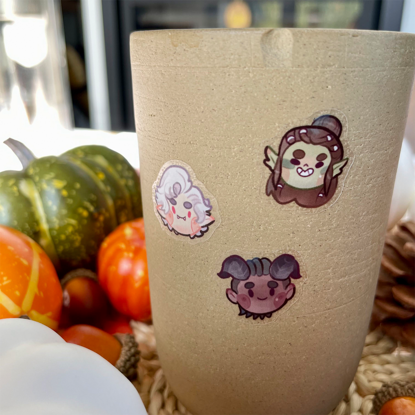 Bg3 Chibi Faces - Frosted Sticker