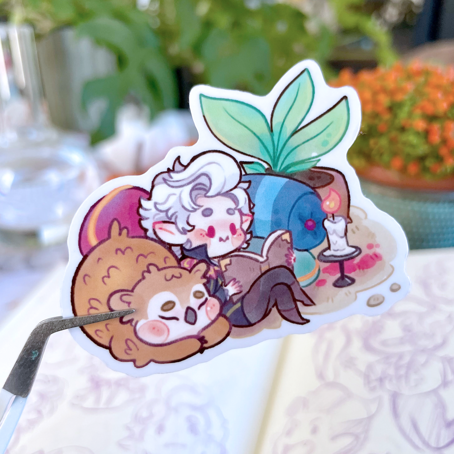 Astarion cozy camp - Vinyl Sticker