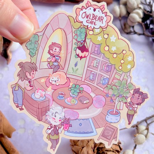 Owlbear Cafe - Crafted Sticker