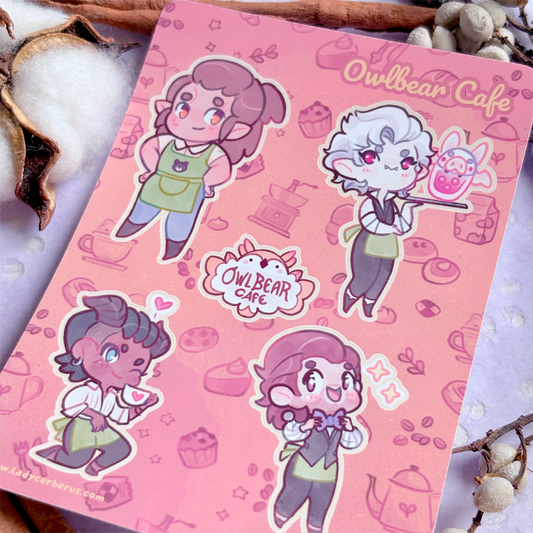 Owlbear Cafe - Crafted Sticker Sheet